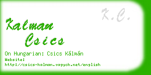 kalman csics business card